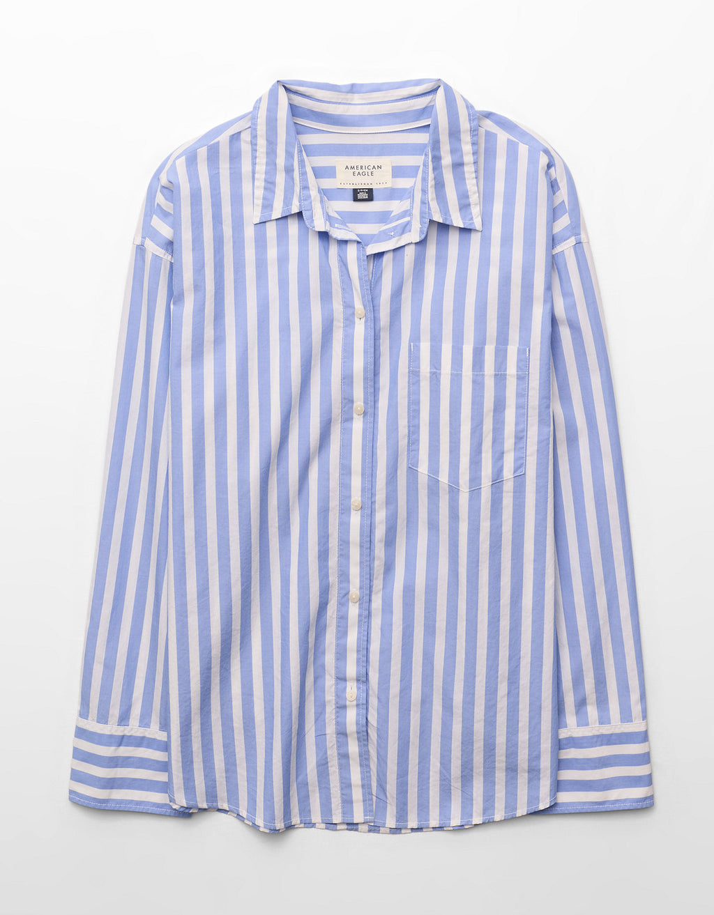 Camisa de popelina con botones Ae - Azul 0355_6897_401_f