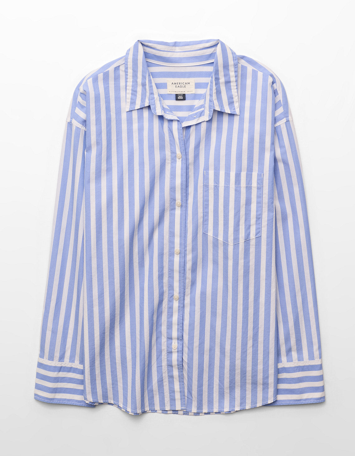 Camisa de popelina con botones Ae - Azul 0355_6897_401_f