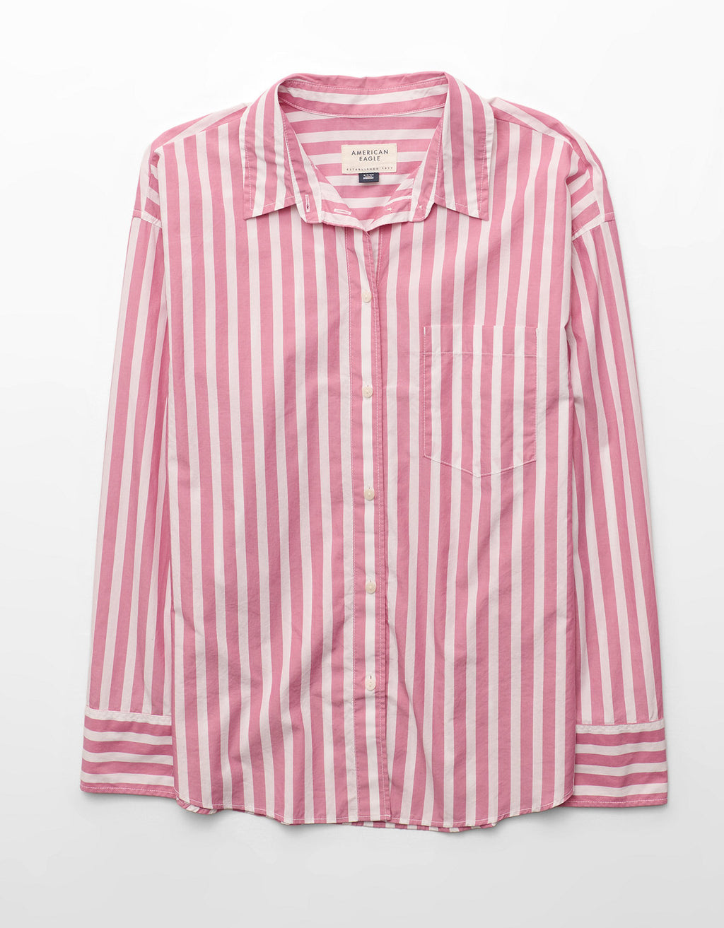 Camisa de popelina con botones Ae - Rosa 0355_6897_615_f