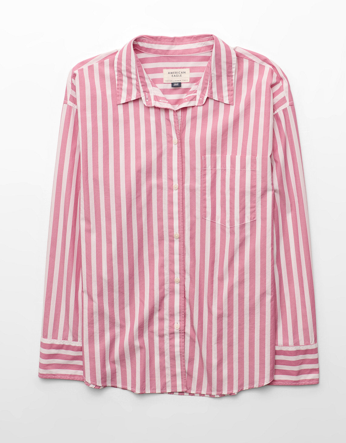 Camisa de popelina con botones Ae - Rosa 0355_6897_615_f