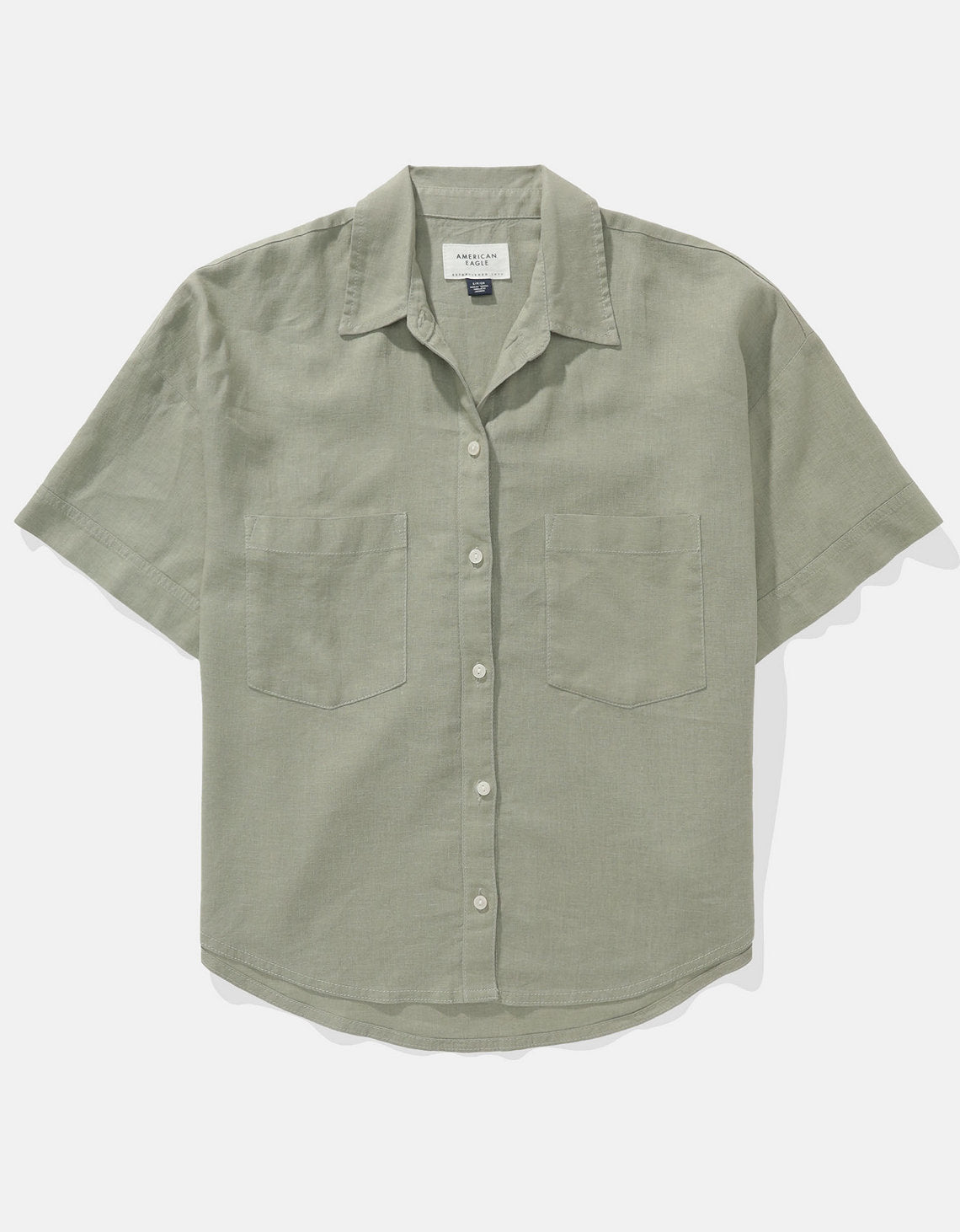 Camisa de Lino con Botones y Manga Corta para Mujer - Generico 0358_6065_341_f