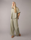 Camisa de Lino con Botones y Manga Corta para Mujer - Generico 0358_6065_341_of