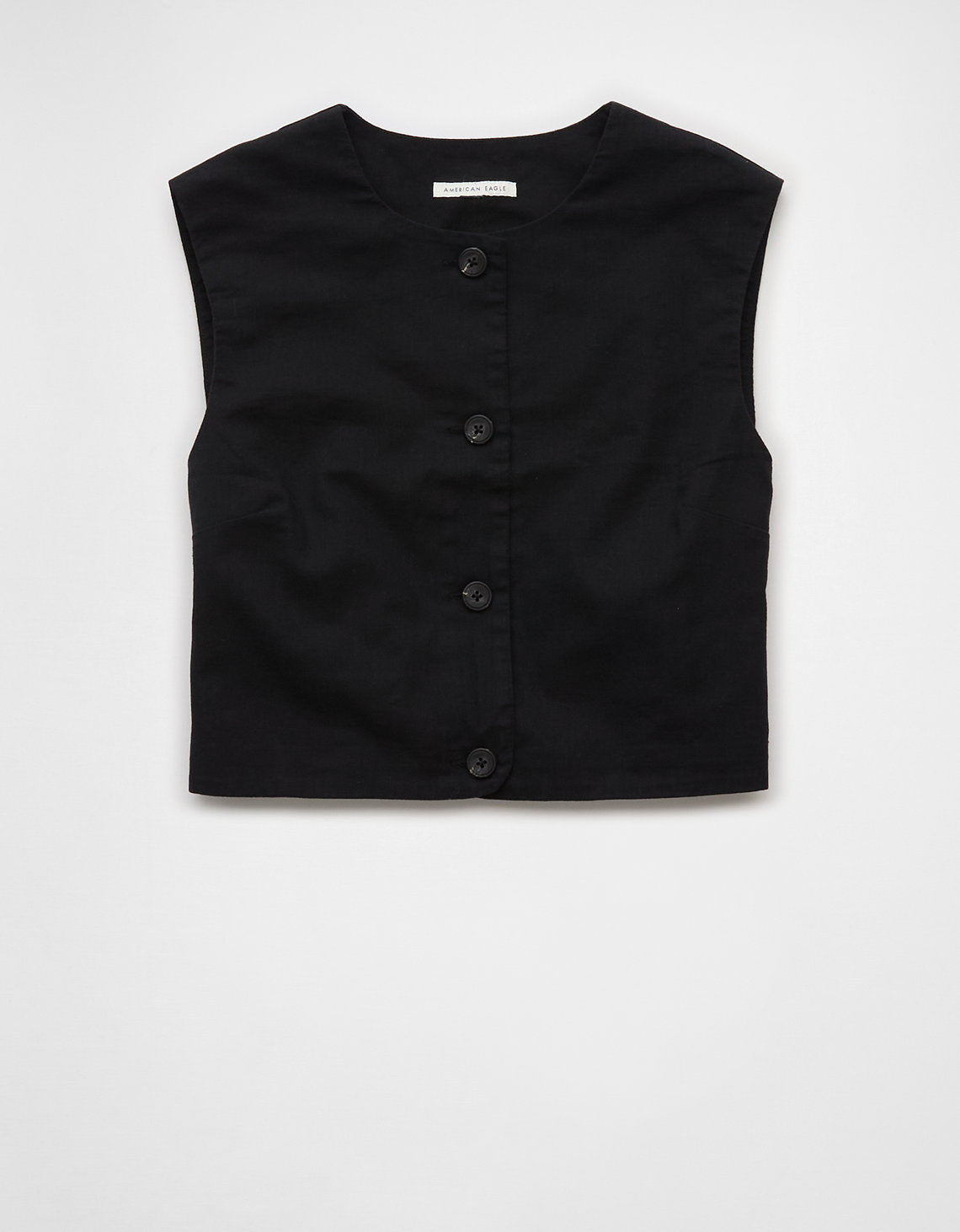 Top corto abotonado Ae Boxy - Negro 0358_6128_001_f
