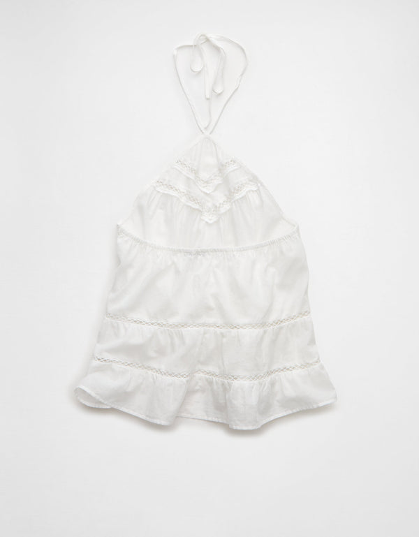 Top Halter de Encaje Ae - Blanco