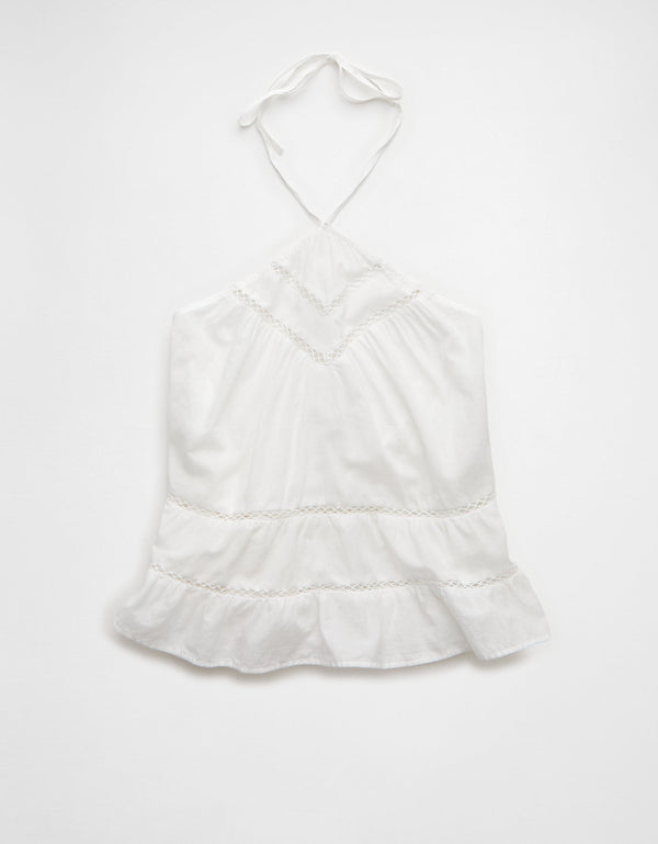 Top Halter de Encaje Ae - Blanco