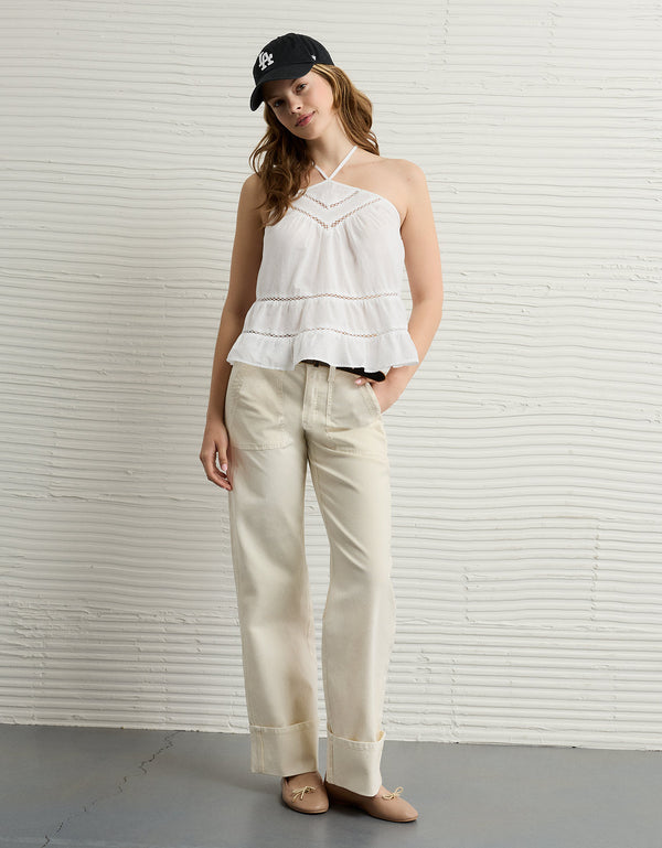 Top Halter de Encaje Ae - Blanco