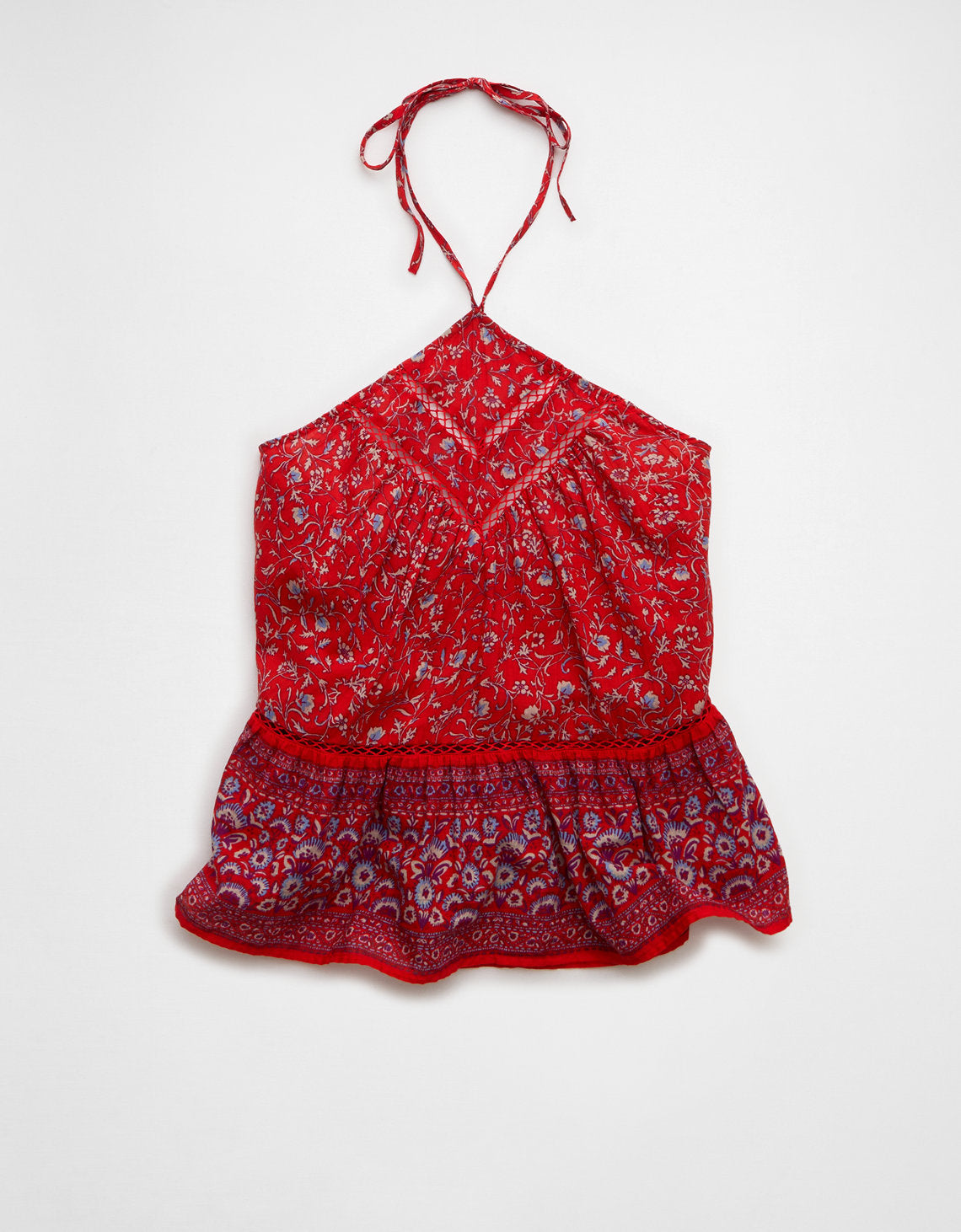 Top halter de encaje con cuello en Y - Rojo 0358_6452_600_f