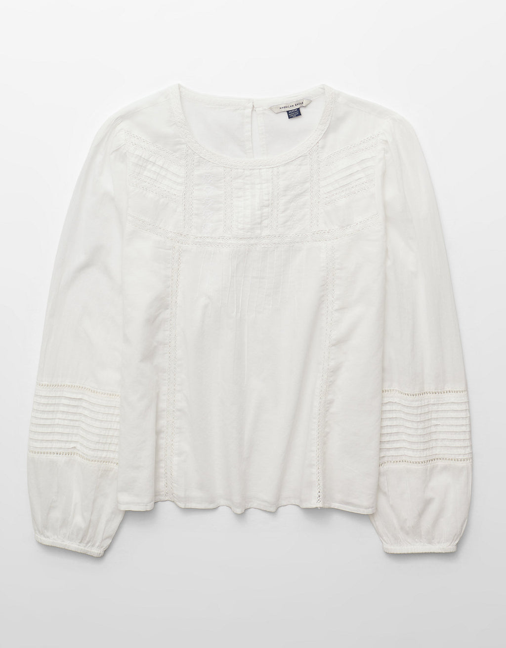 Blusa de encaje de manga larga Ae - Blanco 0358_6609_134_f