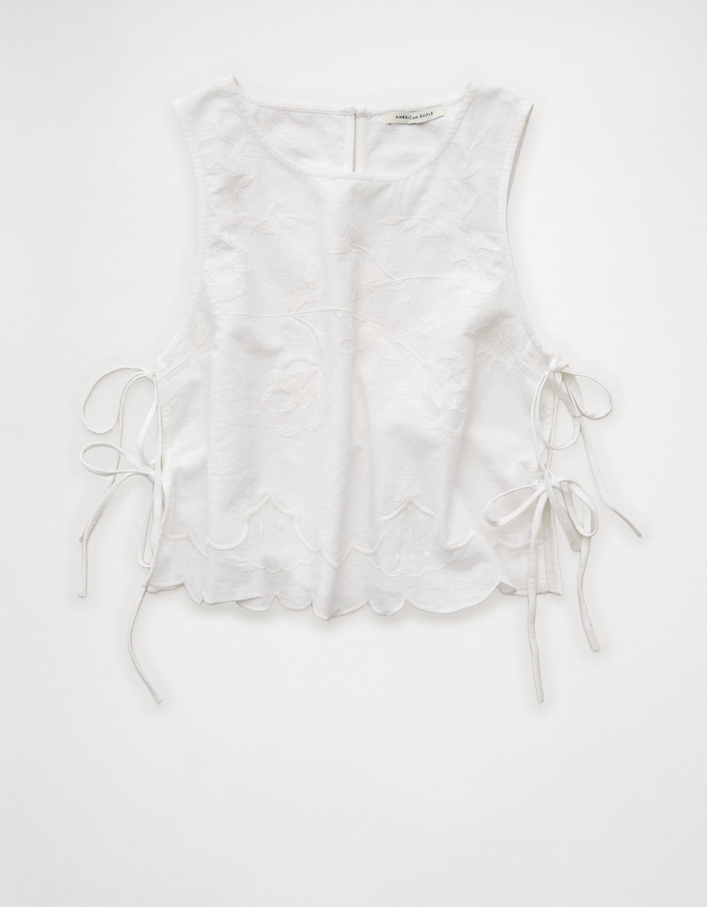 Top sin mangas bordado con lazo lateral. - Blanco 0358_6766_134_f
