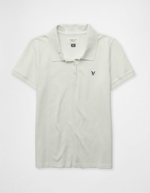 Camiseta Tipo Polo Clásica Ae - Blanco