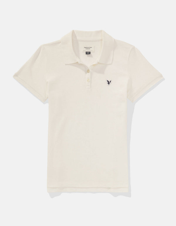 Camiseta Tipo Polo Clásica Ae - Blanco