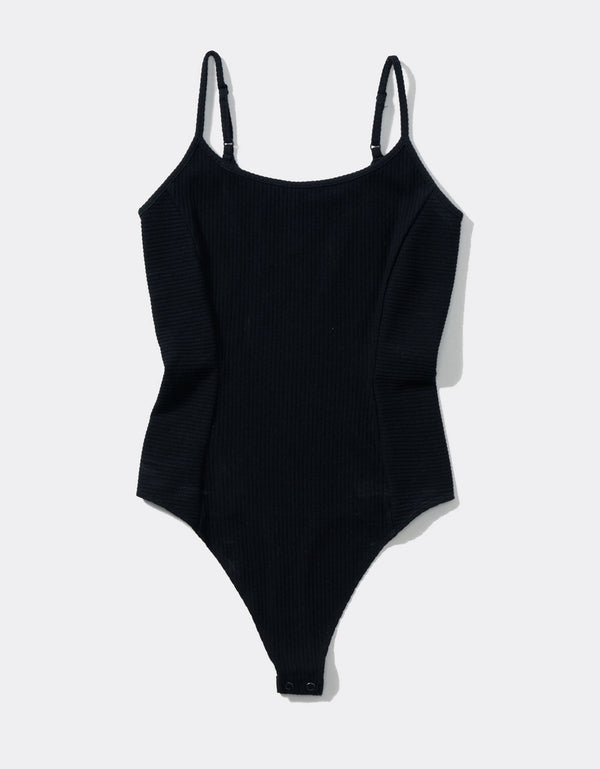 Polera AE acanalada en felpa - Negro
