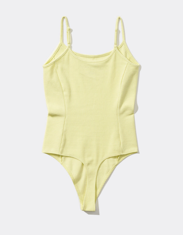 Polera AE acanalada en felpa - Amarillo