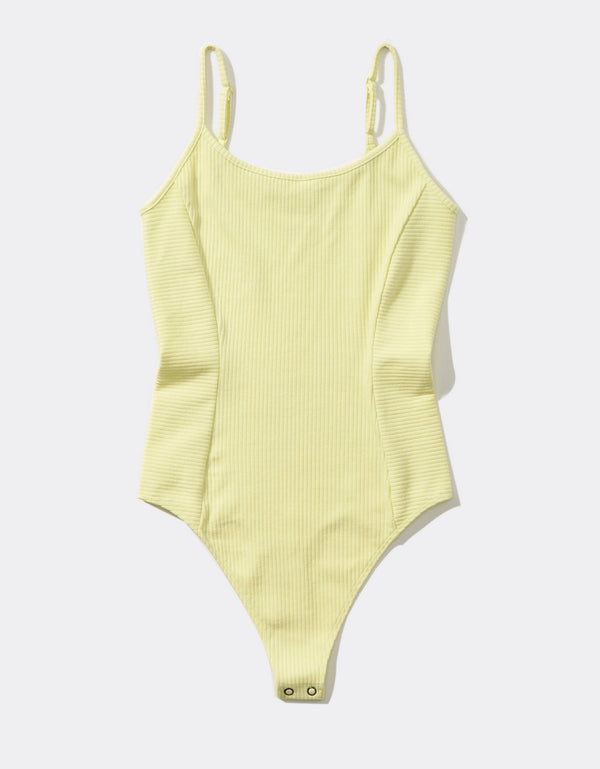 Polera AE acanalada en felpa - Amarillo