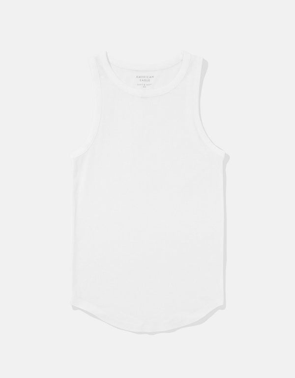 Blusa AE cuello redondo sin mangas para mujer - Blanco