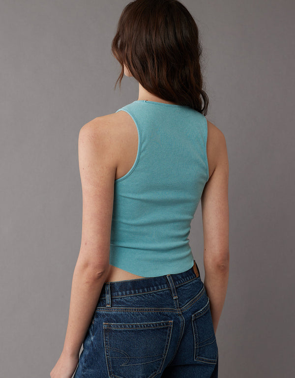 Camiseta acanalada en felpa Aeo - Azul