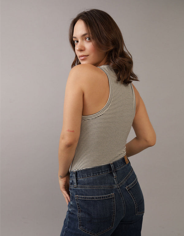 Blusa AE cuello redondo sin mangas para mujer - Negro
