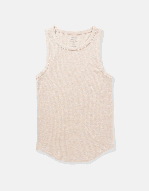 Blusa AE cuello redondo sin mangas para mujer - Beige