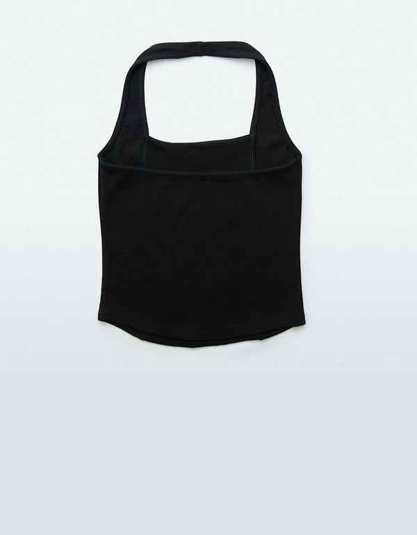 Top de tirantes estilo corsé - Negro