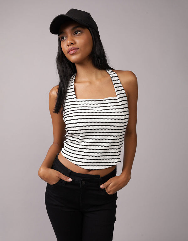 Top de tirantes estilo corsé - Negro