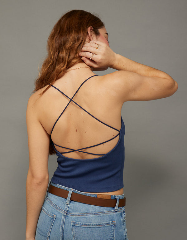 Tank Top Strappy-Go-Lucky Ae - Azul