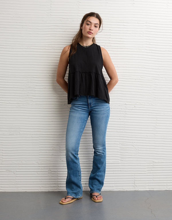 Top de tirantes estilo babydoll con lazo en la espalda Ae Sunchaser - Negro
