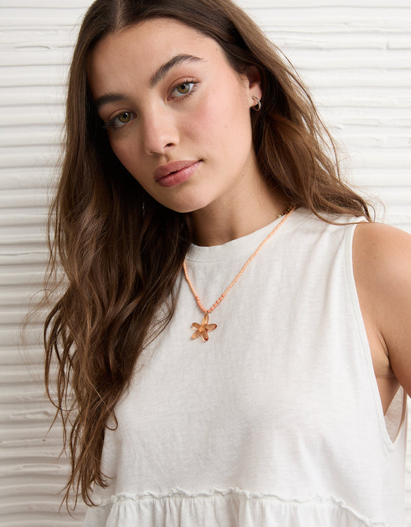 Top de tirantes estilo babydoll con lazo en la espalda Ae Sunchaser - Blanco