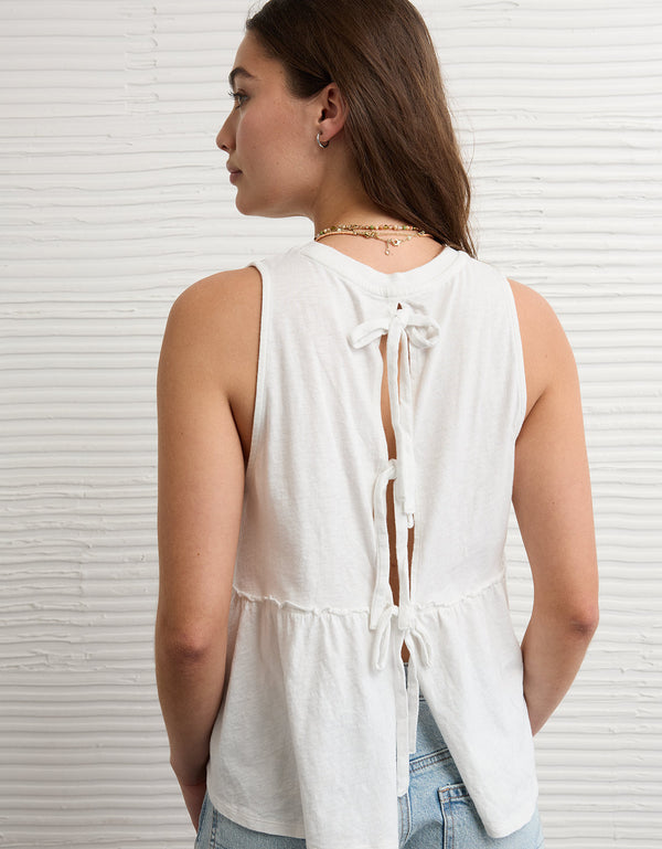 Top de tirantes estilo babydoll con lazo en la espalda Ae Sunchaser - Blanco