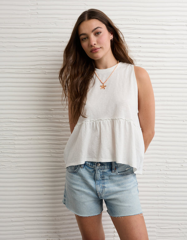 Top de tirantes estilo babydoll con lazo en la espalda Ae Sunchaser - Blanco