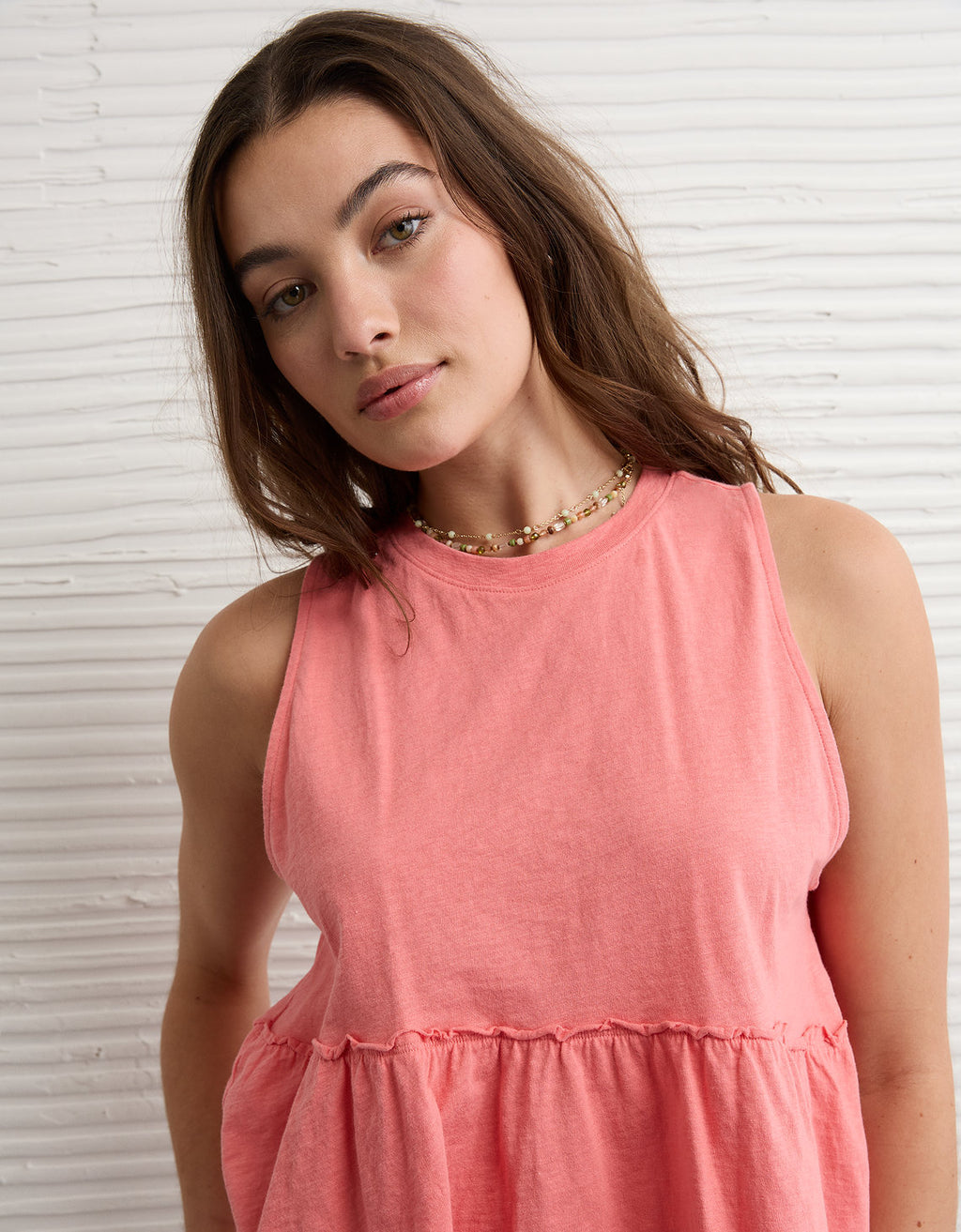 Top de tirantes estilo babydoll con lazo en la espalda Ae Sunchaser - Rosa 0366_6448_199_d2