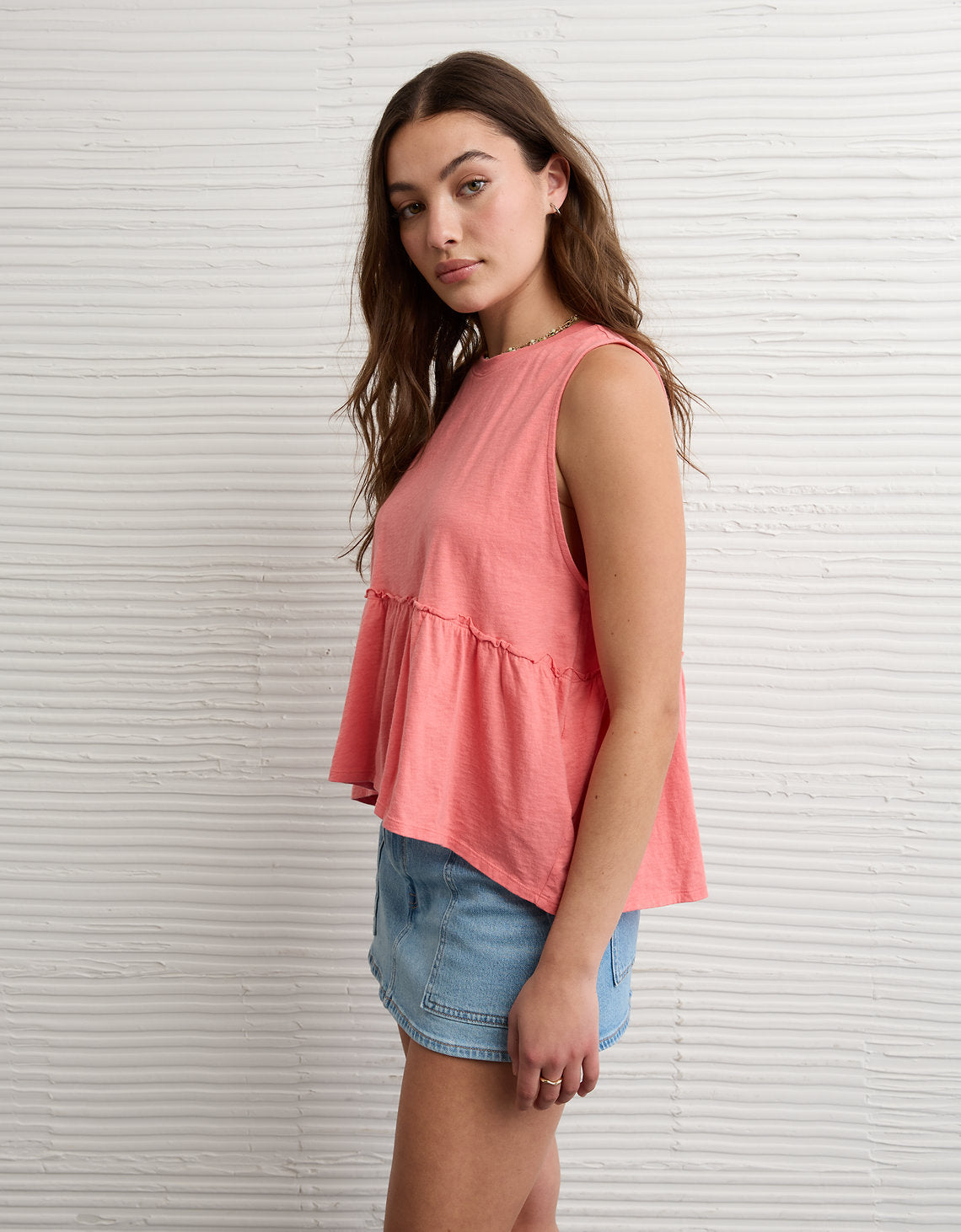 Top de tirantes estilo babydoll con lazo en la espalda Ae Sunchaser - Rosa 0366_6448_199_of