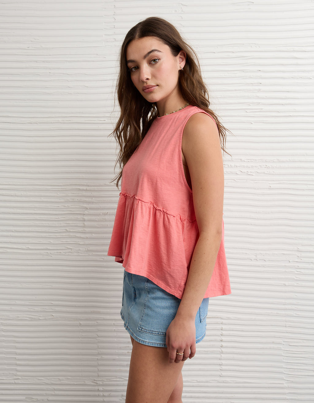 Top de tirantes estilo babydoll con lazo en la espalda Ae Sunchaser - Rosa 0366_6448_199_of