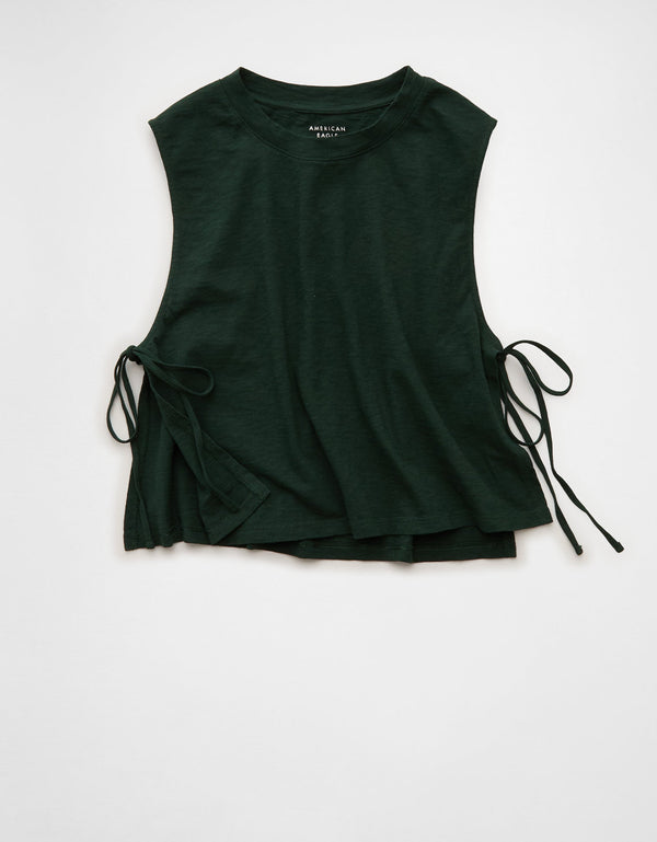 Camiseta sin mangas con lazo lateral Ae Sunchaser. - Verde