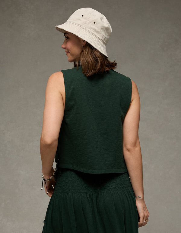 Camiseta sin mangas con lazo lateral Ae Sunchaser. - Verde