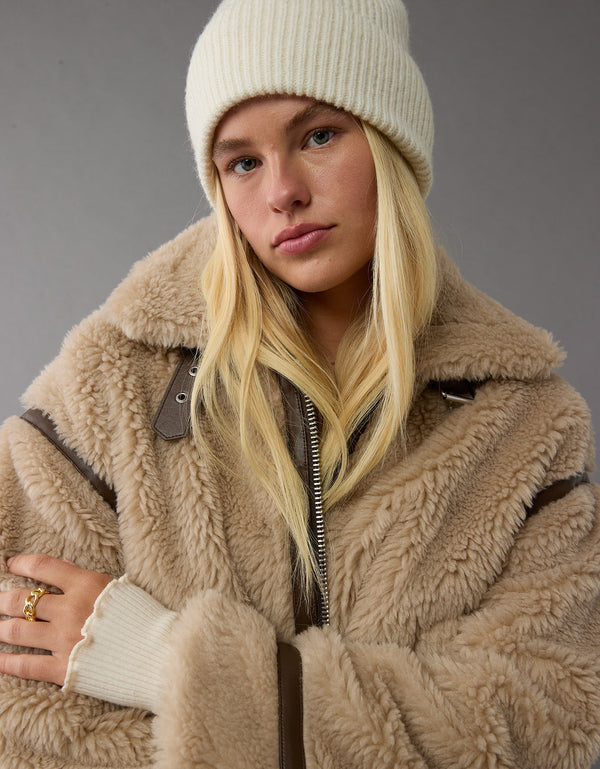 Chaqueta biker Afelpada Mujer AE - Generico