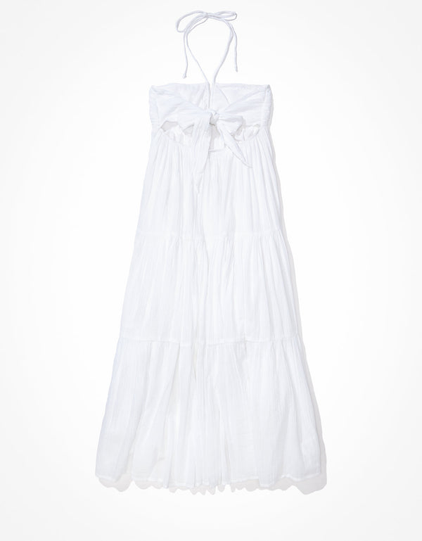 Vestido AE Maxi cuello halter - Blanco