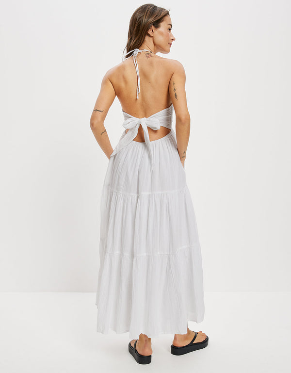 Vestido AE Maxi cuello halter - Blanco