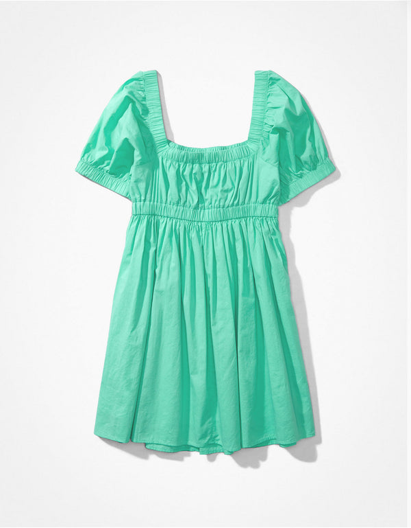 Vestido AE con hombros descubiertos y escote en el frente - Verde