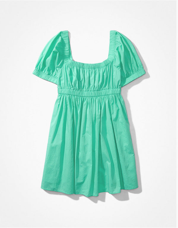 Vestido AE con hombros descubiertos y escote en el frente - Verde