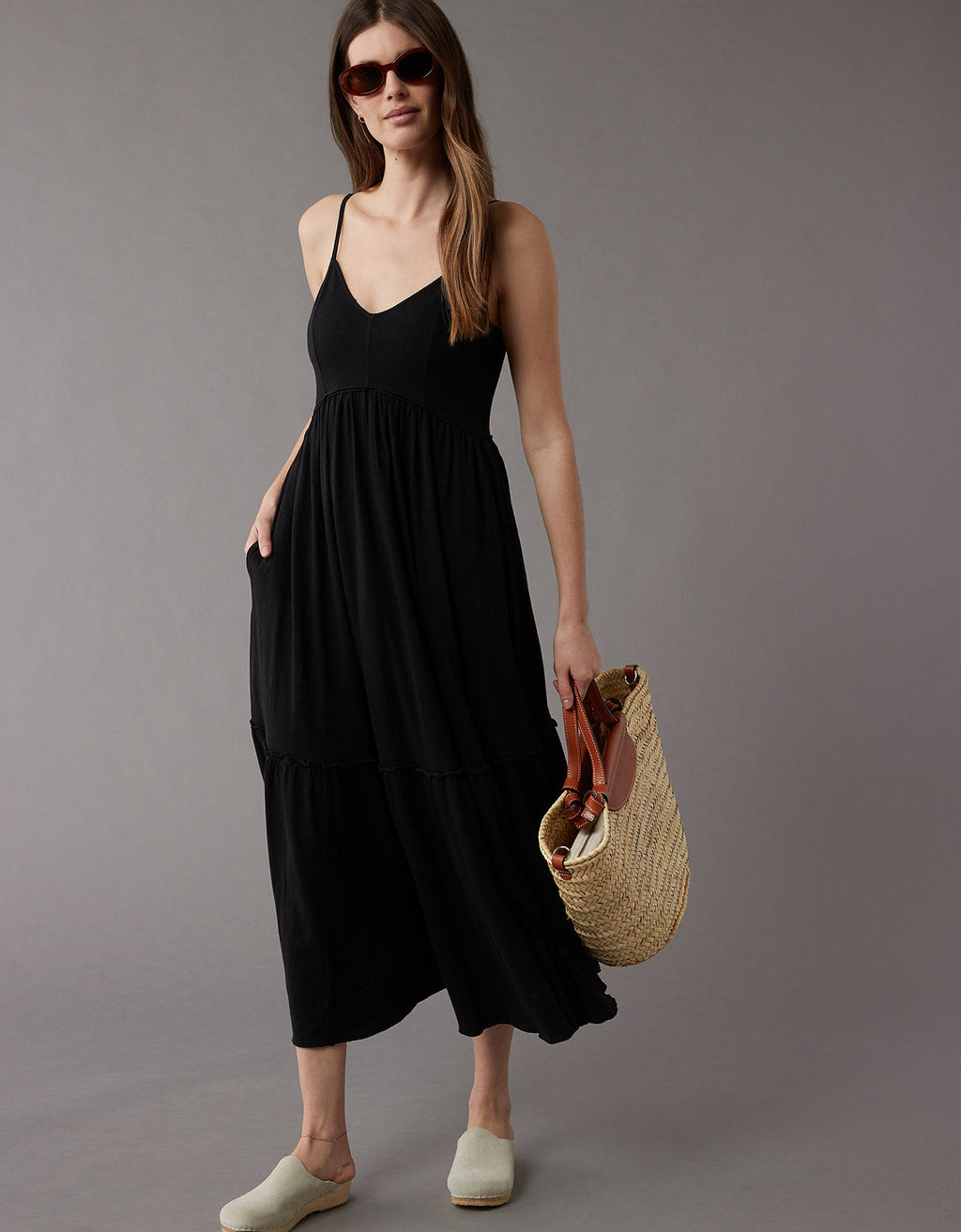 Vestido AE largo de Mujer - Negro 0395_7627_001_of