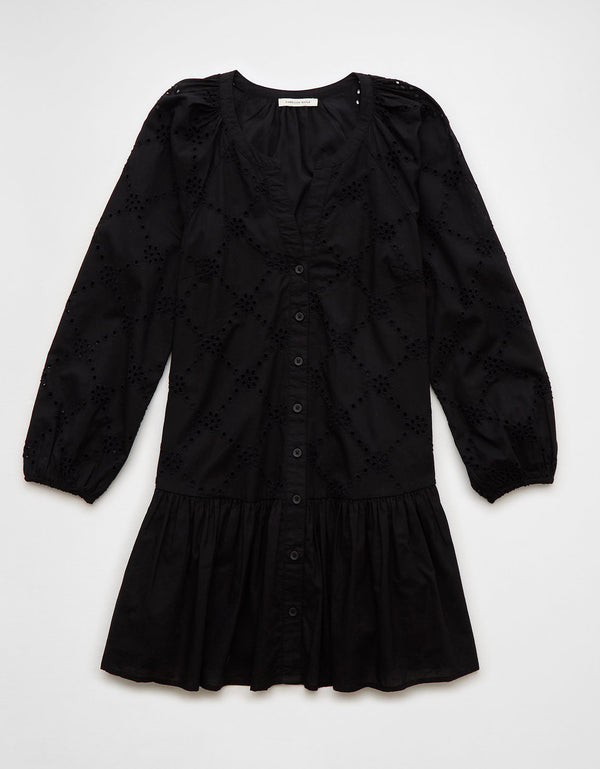 Vestido tipo Camisa Mujer AE - Negro