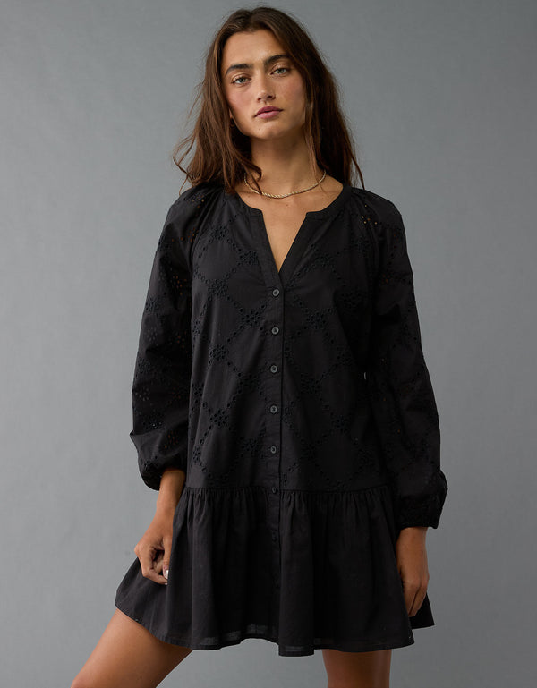 Vestido tipo Camisa Mujer AE - Negro