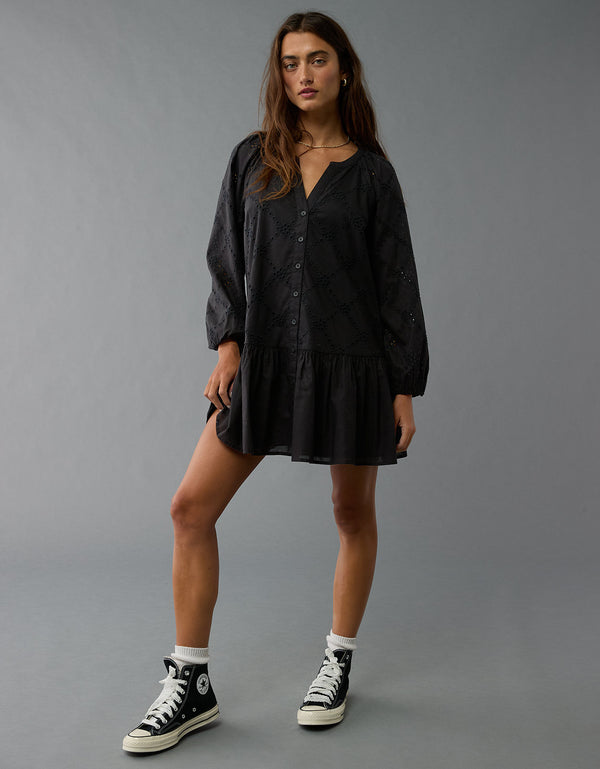 Vestido tipo Camisa Mujer AE - Negro