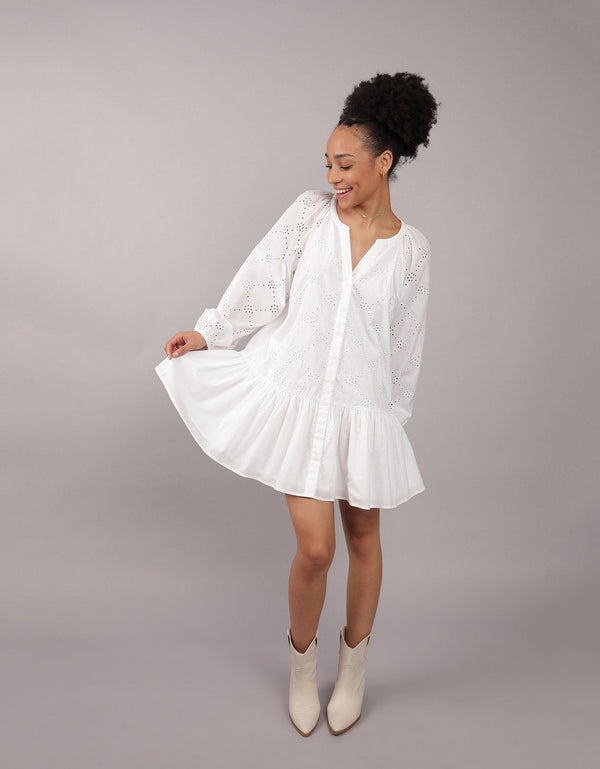 Vestido tipo Camisa Mujer AE - Blanco