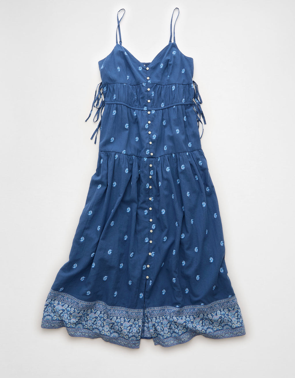 Vestido Midi con Escote V Ae - Azul 0395_8677_421_f