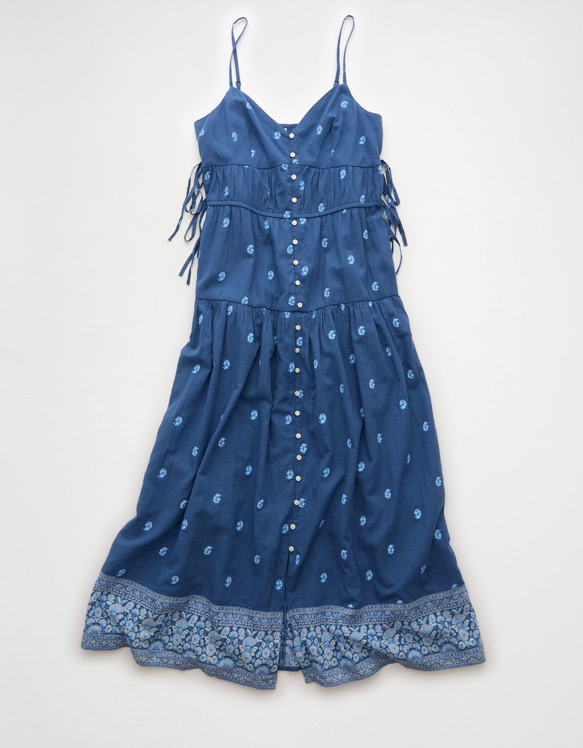 Vestido Midi con Escote V Ae - Azul 0395_8677_421_f