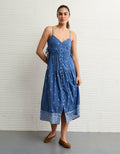 Vestido Midi con Escote V Ae - Azul 0395_8677_421_of