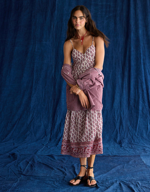 Vestido Midi con Escote V Ae - Morado