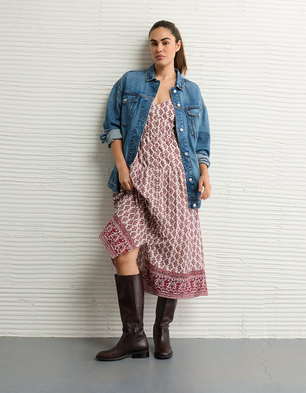 Vestido Midi con Escote V Ae - Morado