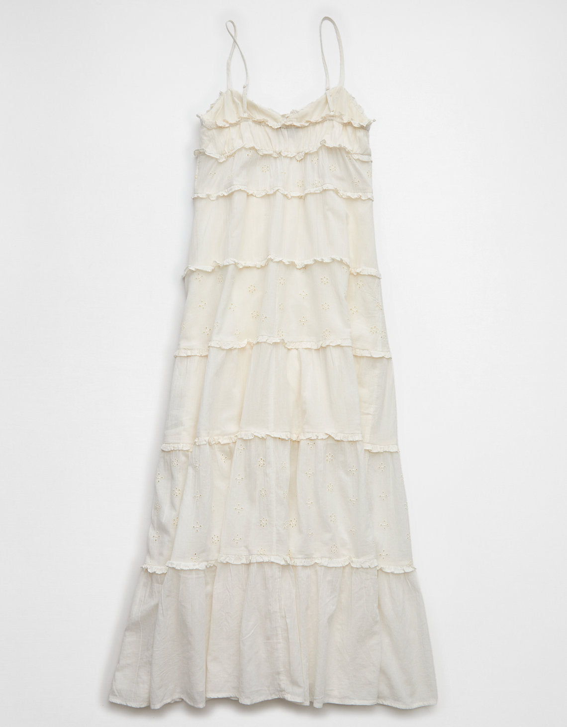 Vestido midi abotonado con volantes de AE - Blanco 0395_9044_134_b
